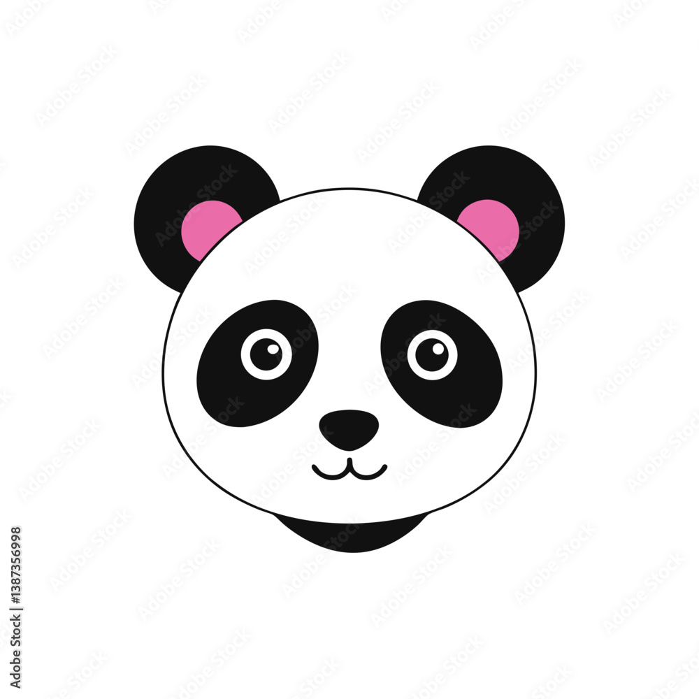 Fototapeta premium panda head icon