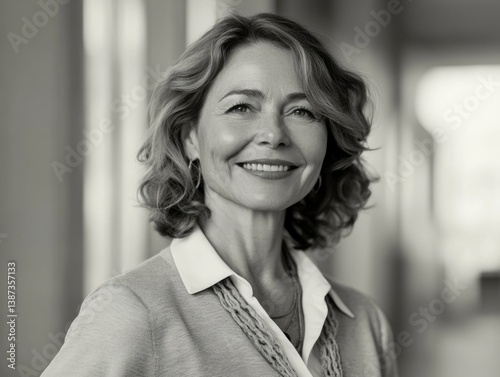 Obraz na płótnie Smiling businesswoman in office, professional headshot. w salonie