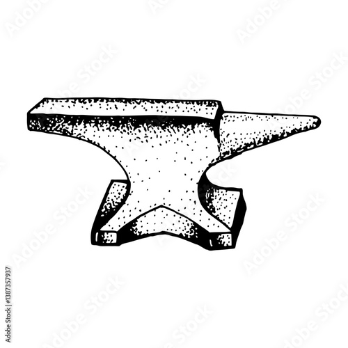  hand drawn anvils. Vector illustration.
