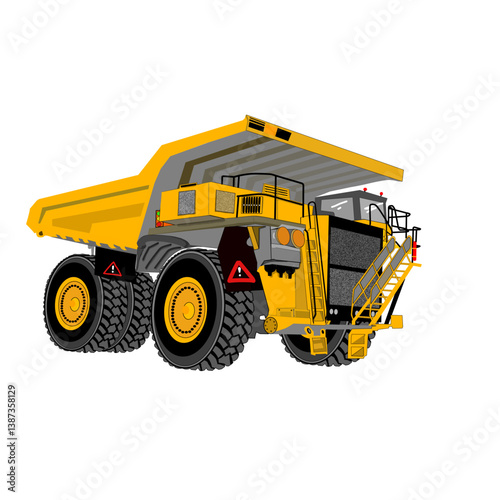Nice and attractive coal mining truck vector. Smooth design and touch of minimalist geometric elements, creating a dynamic and professional look.