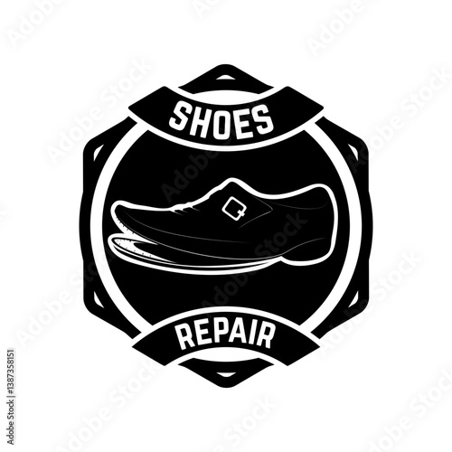 Shoes repair labels. design elements for logo, label, emblem, sign. Vector illustration.