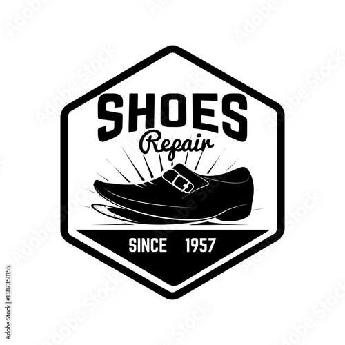 Shoes repair labels. design elements for logo, label, emblem, sign. Vector illustration.