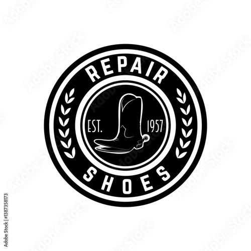 Shoes repair labels. design elements for logo, label, emblem, sign. Vector illustration.