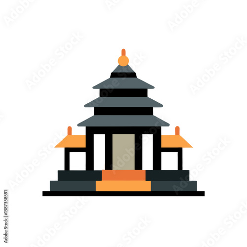 vector illustration of a temple