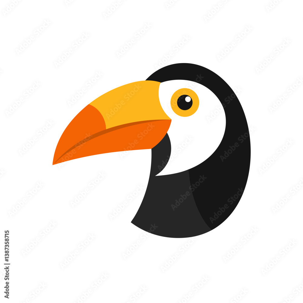 Naklejka premium toucan on a white background