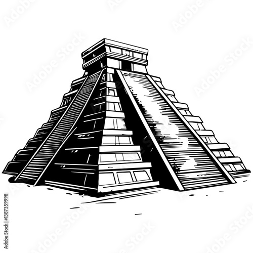 Machu Picchu in vector. Illustration