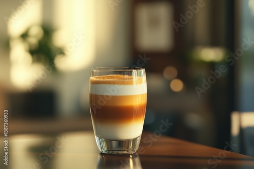 Obraz na płótnie Handcrafted cappuccino with latte art in a coffee shop, showcasing barista skills and cafe culture ambiance. w salonie