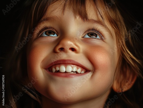 Obraz na płótnie Young girl with bright teeth and rosy cheeks. w salonie