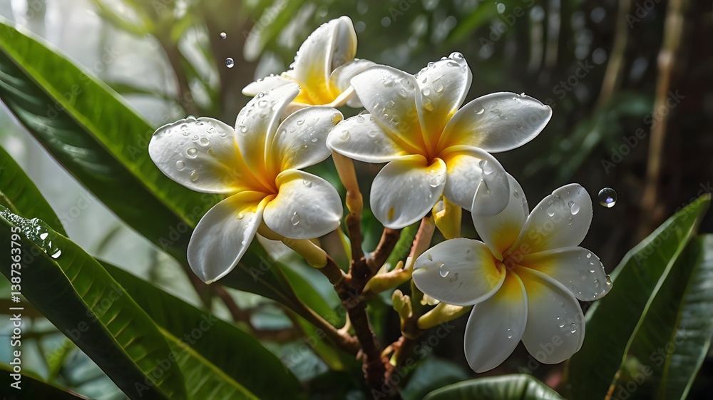Obraz premium Crystal Clear Waterfall flower
