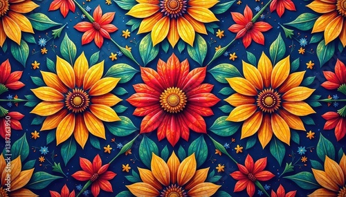 Wallpaper Mural Intricate floral design, repeating seamlessly , flower, texture Torontodigital.ca