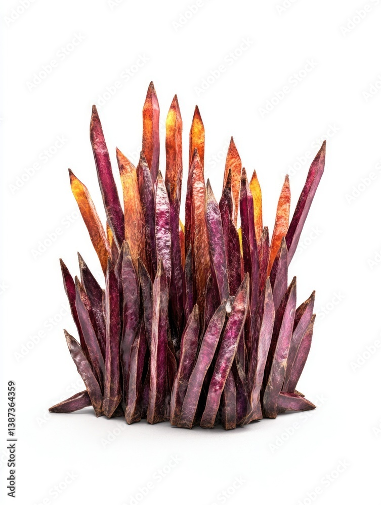 This is a unique specimen of Amethyst crystals forming an organic, natural structure resembling a plant or tree.