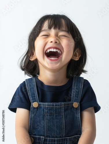 A child's joyful laughter and smile.
