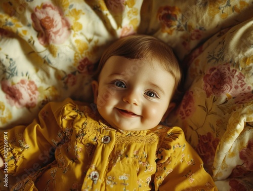 Obraz na płótnie Sweet young child smiling and looking at the camera. w salonie