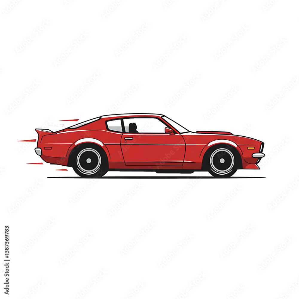 Obraz premium Car racing fast vector illustration isolated on white background 