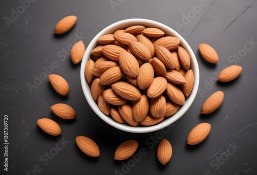 almonds nuts isolated on a white background