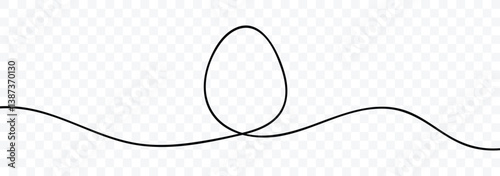 One line hand drawn continuous Easter egg line art icon vector. Continuous line drawing of an easter egg. Vector illustration.