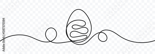 One line hand drawn continuous Easter egg line art icon vector. Continuous line drawing of an easter egg. Vector illustration.