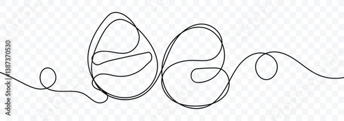 One line hand drawn continuous Easter egg line art icon vector. Continuous line drawing of an easter egg. Vector illustration.