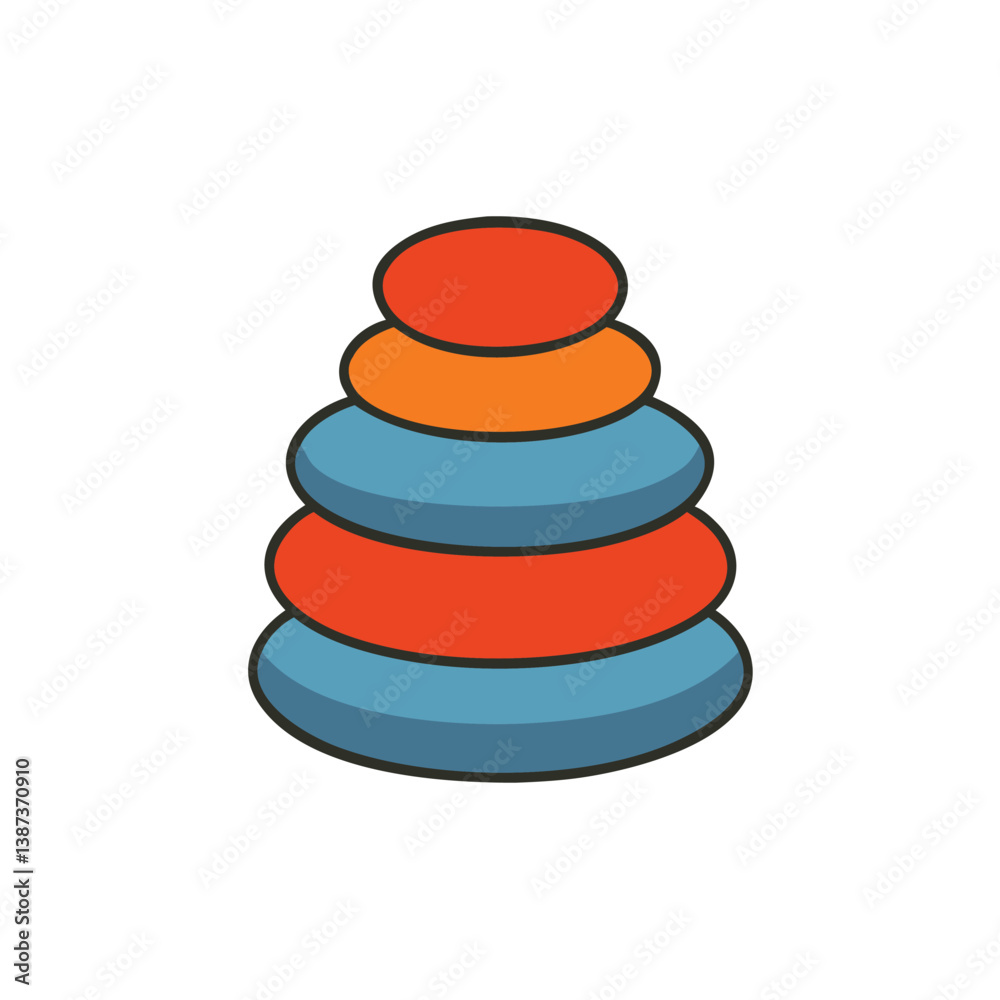 Stacking Ring Toy Vector Illustration For Baby Development And Learning Resources Stacking Ring Toy Vector Illustration For Baby Development And Learning Resources