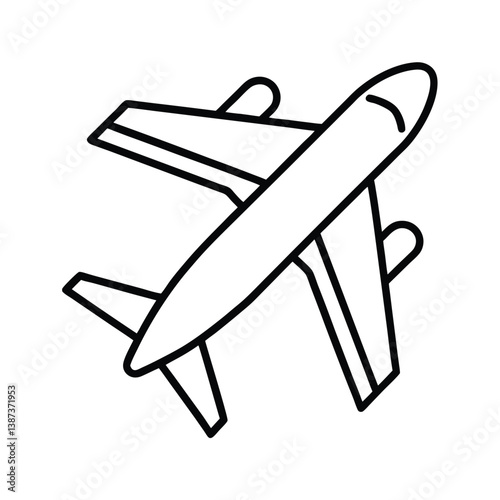 Modern Airplane Outline Icon Vector Illustration For Transportation And Travel Design