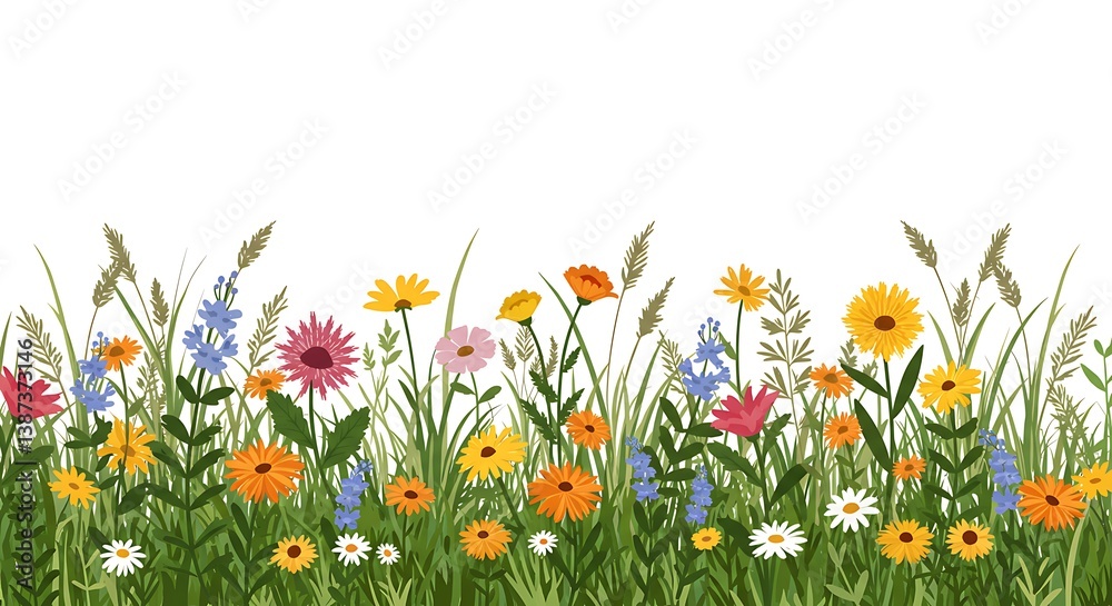 Fototapeta premium Wildflower Bloom AI Generated