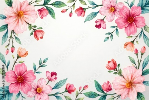 Wallpaper Mural Delicate watercolor floral pattern, soft pastel hues, pattern, art Torontodigital.ca