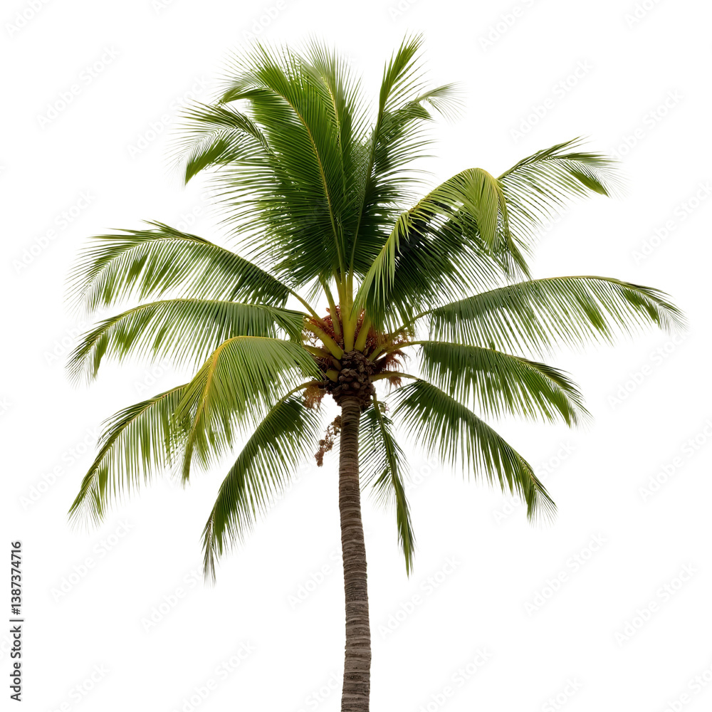 Fototapeta premium Palm_Tree_Isolated_Tropical_Island_Vacation_Exotic_Nature