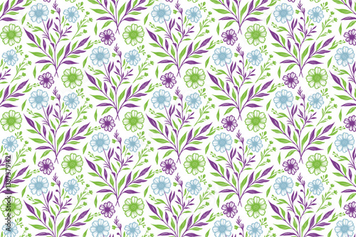 abstract one line flower pattern in seamless layout for modern textile applications pillowcases and wrapping purposes

