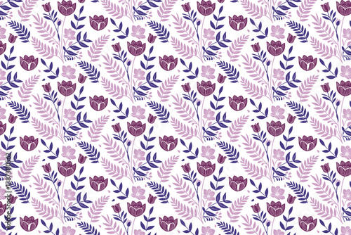 seamless continuous sketch of flowers and leaves in minimal line art for pillowcases fabric and wallpaper applications

