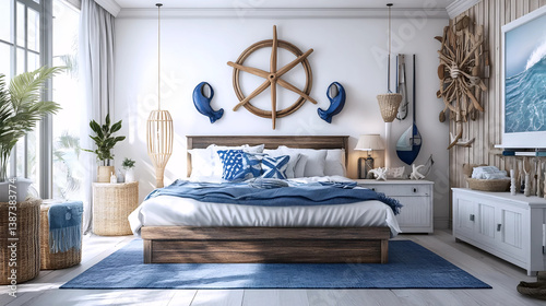 Nautical Beach-Themed Room