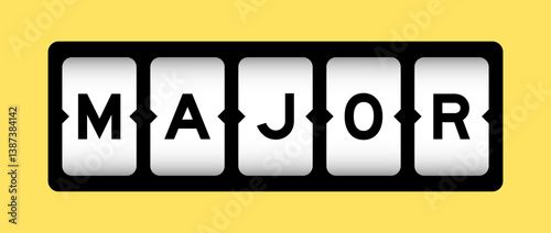 Black color in word major on slot banner with yellow color background