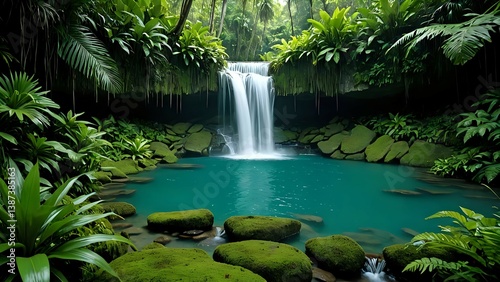 waterfall in the jungle