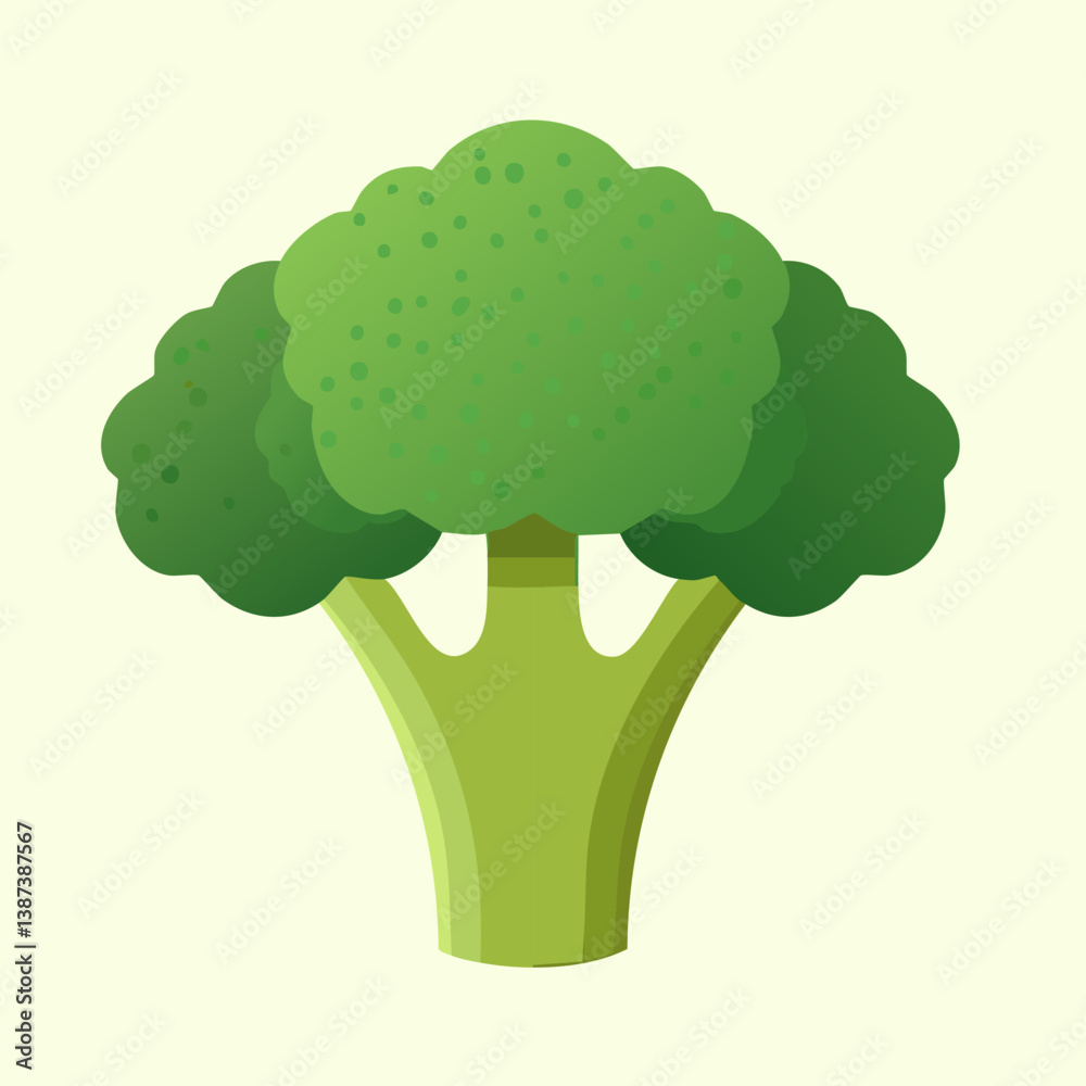 Fresh Green Broccoli Vegetable – Flat Vector Food Illustration Fresh Green Broccoli Vegetable – Flat Vector Food Illustration
