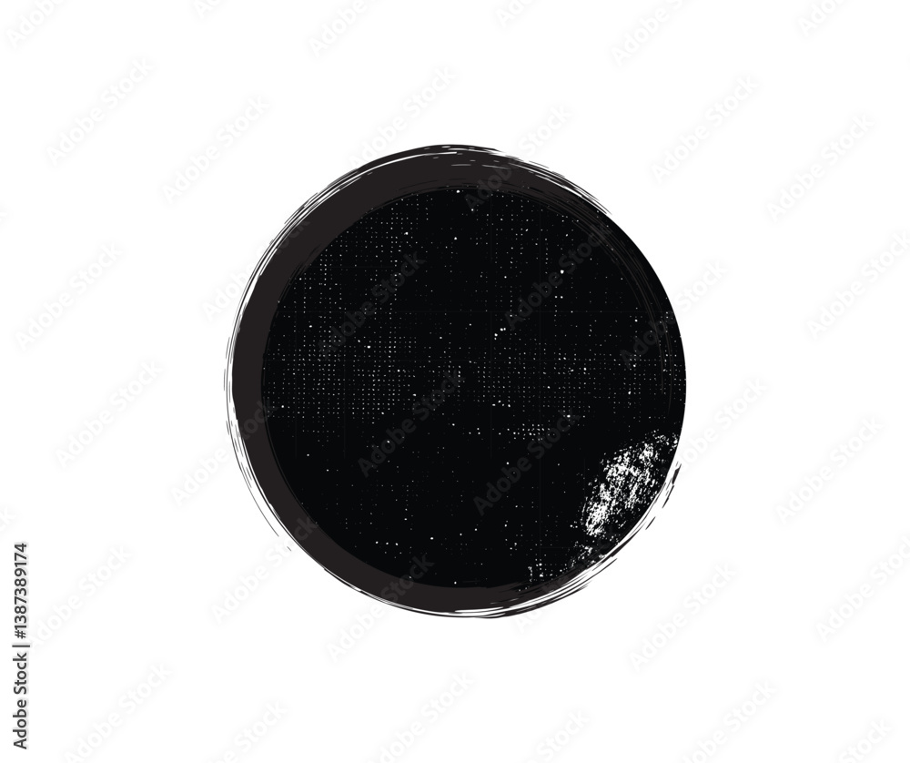 Grunge Black Circle Texture – Distressed Round Ink Brush Stamp Design Grunge Black Circle Texture – Distressed Round Ink Brush Stamp Design
