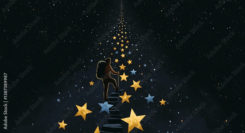 Naklejka premium Starlit Ascent AI Generated
