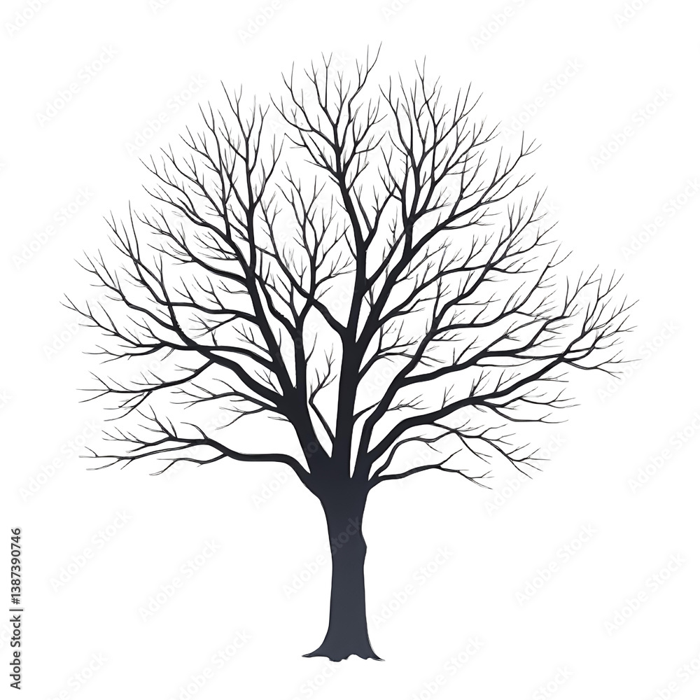 Obraz premium Bare_Tree_Illustration_Winter_Tree_Graphic_Design