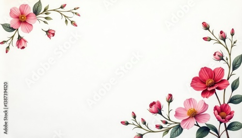 Delicate, small-scale floral print on white background, fabric, surface, simple floral