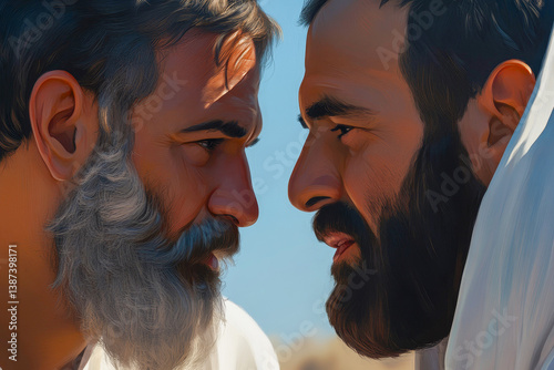 Obraz na płótnie meeting of a Jew and an Arab w salonie