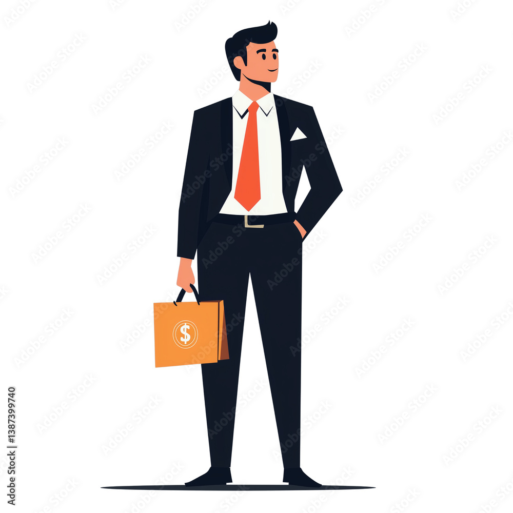 A professional man in a suit holds a briefcase, exuding confidence and success in a corporate environment. isolated on white background and transparent background A professional man in a suit holds a briefcase, exuding confidence and success in a corporate environment. isolated on white background and transparent background