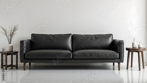 Modern minimalist black sofa