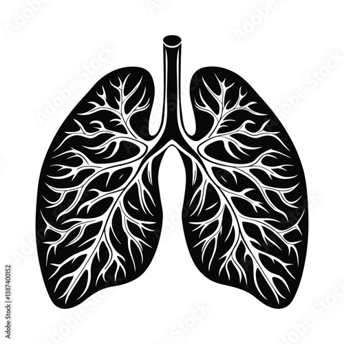 human Lungs vector  of silhouette