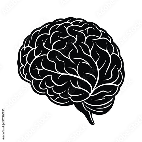 brain vector  of silhouette