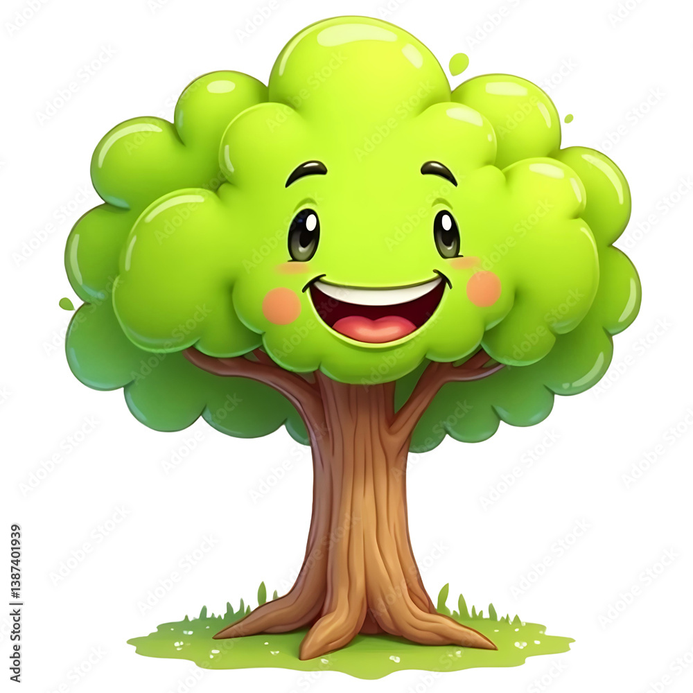 Happy_Cartoon_Tree_Cute_Illustration_For_Kids Happy_Cartoon_Tree_Cute_Illustration_For_Kids