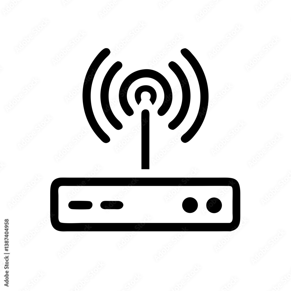 Access Point icon with signal waves on transparent background Access Point icon with signal waves on transparent background