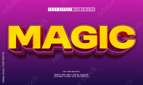 Editable Magic 3D text effect template with a fantasy-inspired font style.