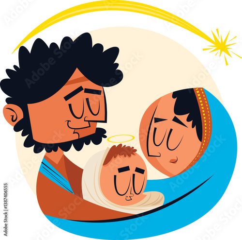 Prodigal son hand drawn nativity scene art