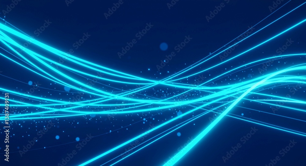 Abstract blue background with glowing lines design features bright, futuristic energy in a wave pattern Abstract blue background with glowing lines design features bright, futuristic energy in a wave pattern