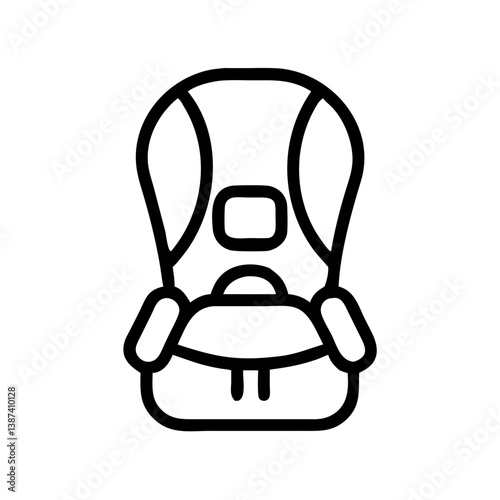 Baby Car Seat Icon – Child Safety Symbol for Parenting Advice or Product Store Icons