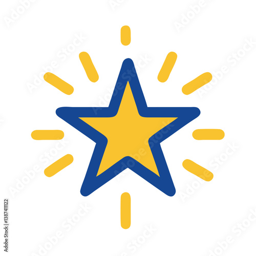 Sparkling Star Representing Featured or Favorite Icon Design
