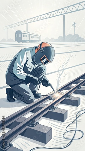 Railway Tracks Welding: A Railroad Worker's Precision